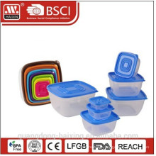 7pcs Square Plastic Food Container Set(0.13L/0.3L/0.6L/1.1L/1.8L/2.9L/4.4L)